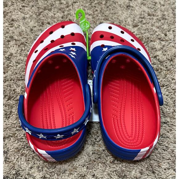 Crocs CLASSIC AMERICAN FLAG CLOGS Unisex Size M8 W10 New with tags - Picture 3 of 5